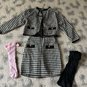Girls skirt jacket set includes two pairs of cute sockss